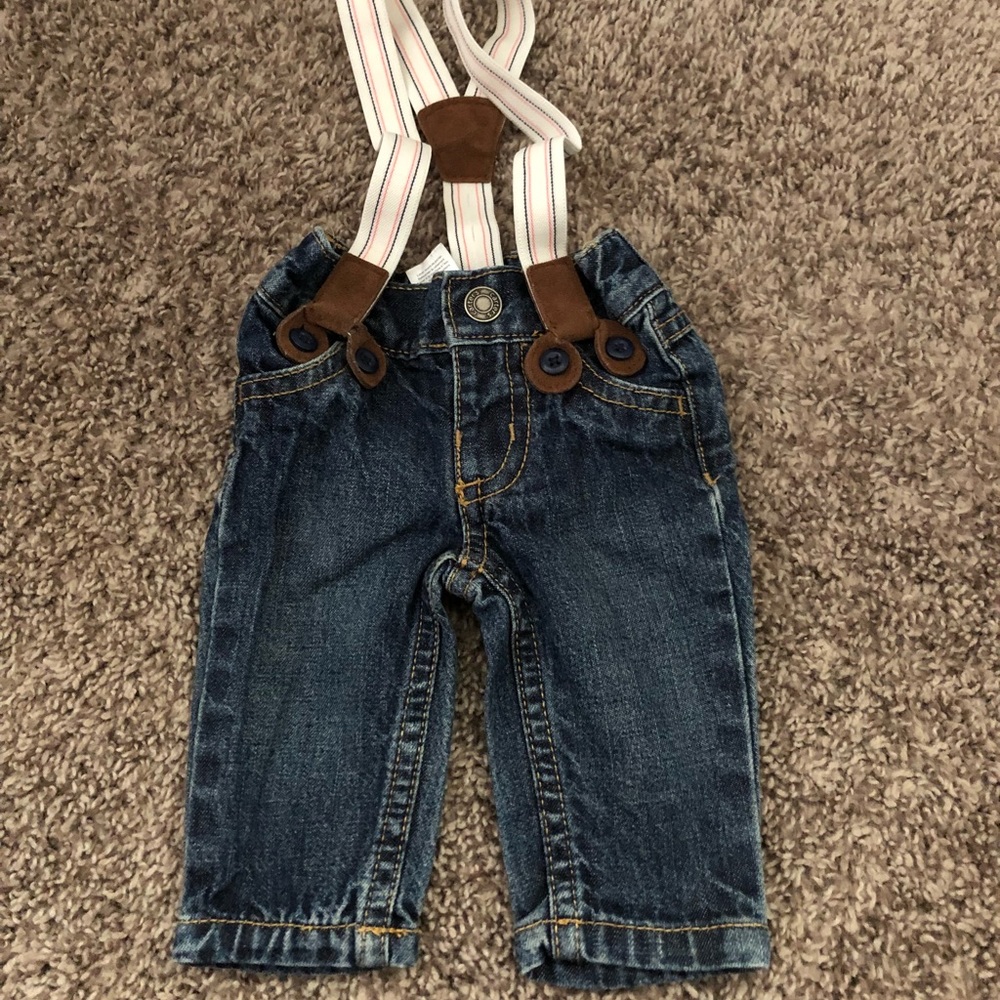 Newborn Jeans with Suspenders